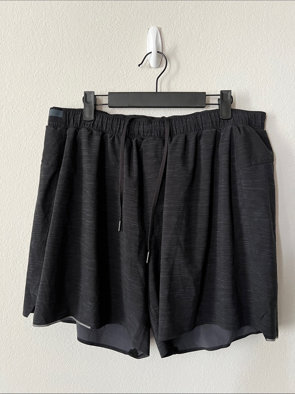 Lululemon Surge Short *Liner 6" Heather Allover Deep Coal Black Size XXL